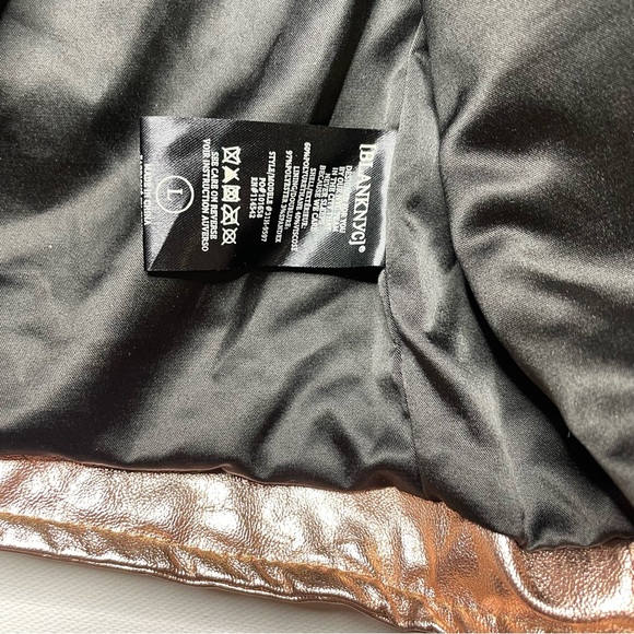BLANK NYC Metallic Faux Leather Moto Jacket Rose Gold Party Holiday New Year - Picture 8 of 10